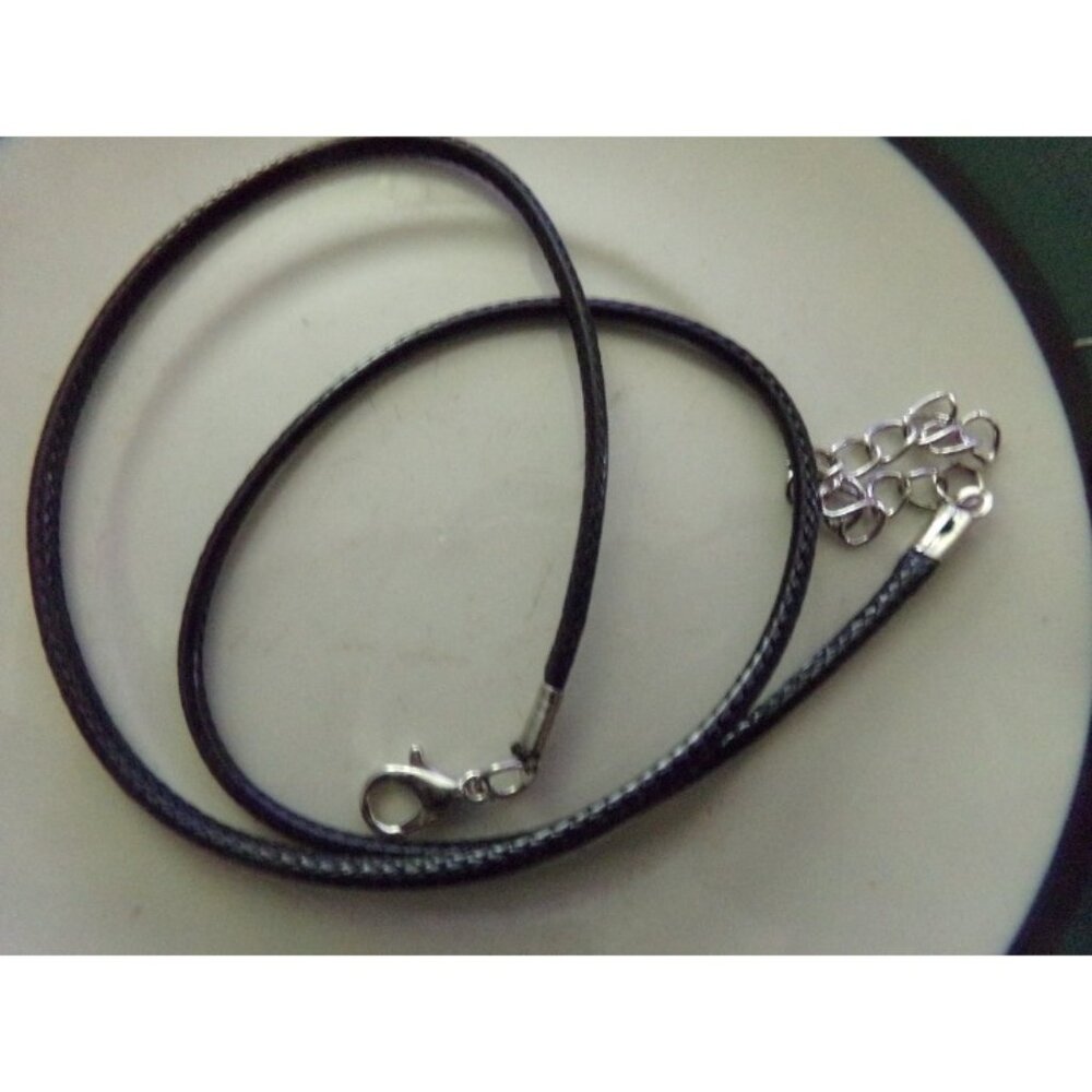 10 Black Color Wax Cord Necklaces